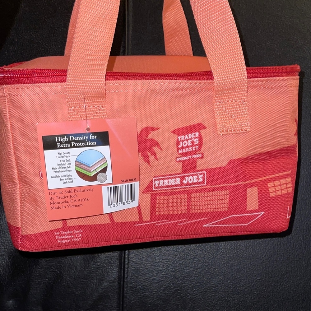New Trader Joe's Mini Insulated Bags PEACH Color Lunch Box NEW LIMITED EDITION
